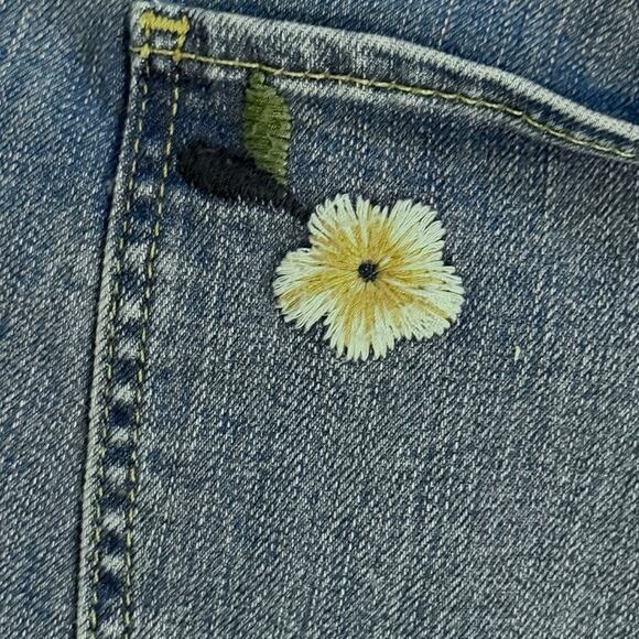 Talbots Slim Ankle Jeans Embroidered Floral Size 22 Womens Boho Hi Rise Coastal - Picture 6 of 10